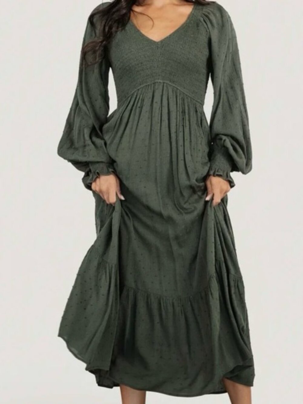 Baltic Born Lainey Smocked Dotted Midi-Dress